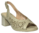 Sandalia tacón ancha calada beige