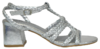 Sandalia tacón cuadrado trenzado plata