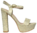 Sandalia tacón alto y plataforma beige
