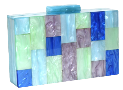 Bolso fiesta caja acrilico azules
