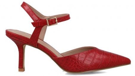 Zapato pulsera tacón print rojo