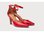 Zapato tacón pulsera piel rojo