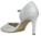 Zapato tacón abierto lados pulsera blanco