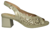 Sandalia tacón ancha calada beige