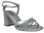 Sandalia tacón cruzada cristales plata