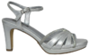 Sandalia tacón y plataforma strass plata