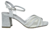 Sandalia de tacón pulsera ancho plata