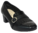 Zapato tacón mocasín flecos negro