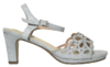 Sandalia tacón fino plataforma gris